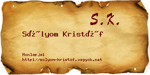 Sólyom Kristóf névjegykártya